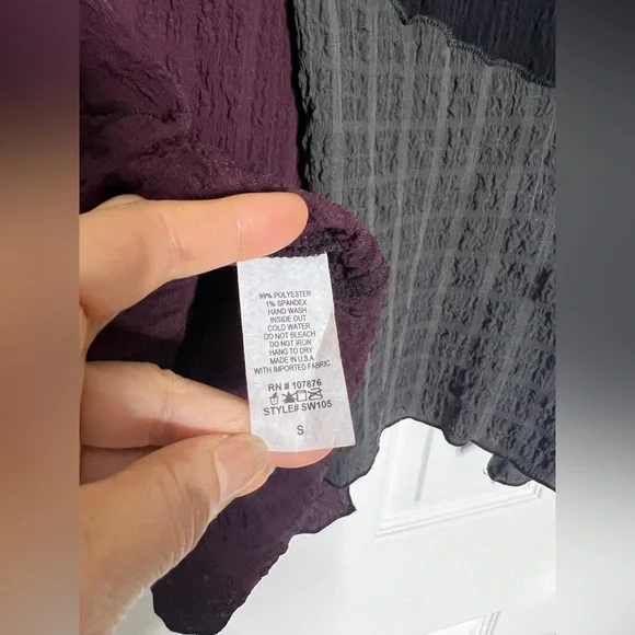 🩶 Colorblock Gauze Blouse - Picture 4 of 6